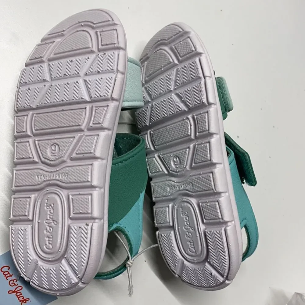 🔥Cat & Jack  baby kids  shoes unisex sandals  New teal green /tate (200)